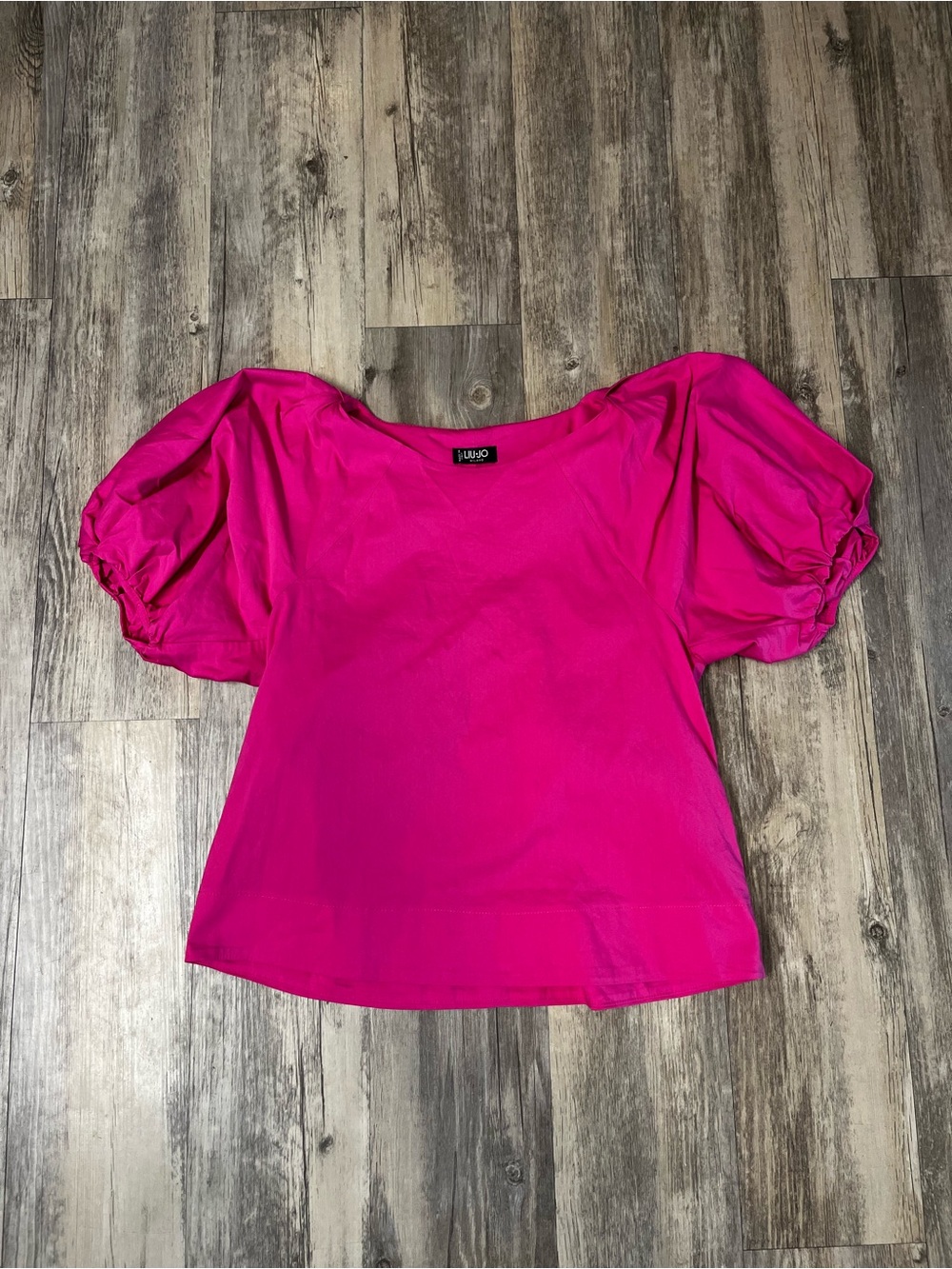 Liu Jo Short Sleeve Top Voluminous Puff sleeves Pink Made in Italy Size 4